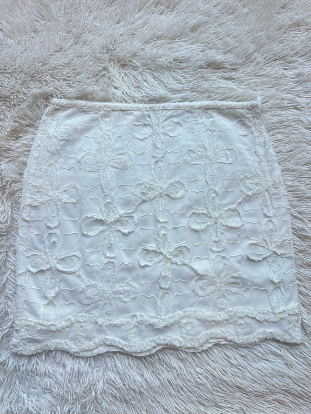 Max Studio White Floral Lace Mini Skirt